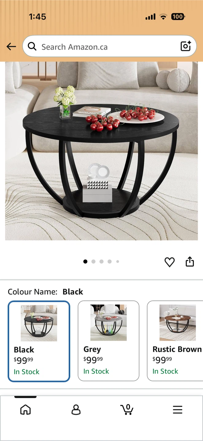 Black Round Coffee Table - photo 5
