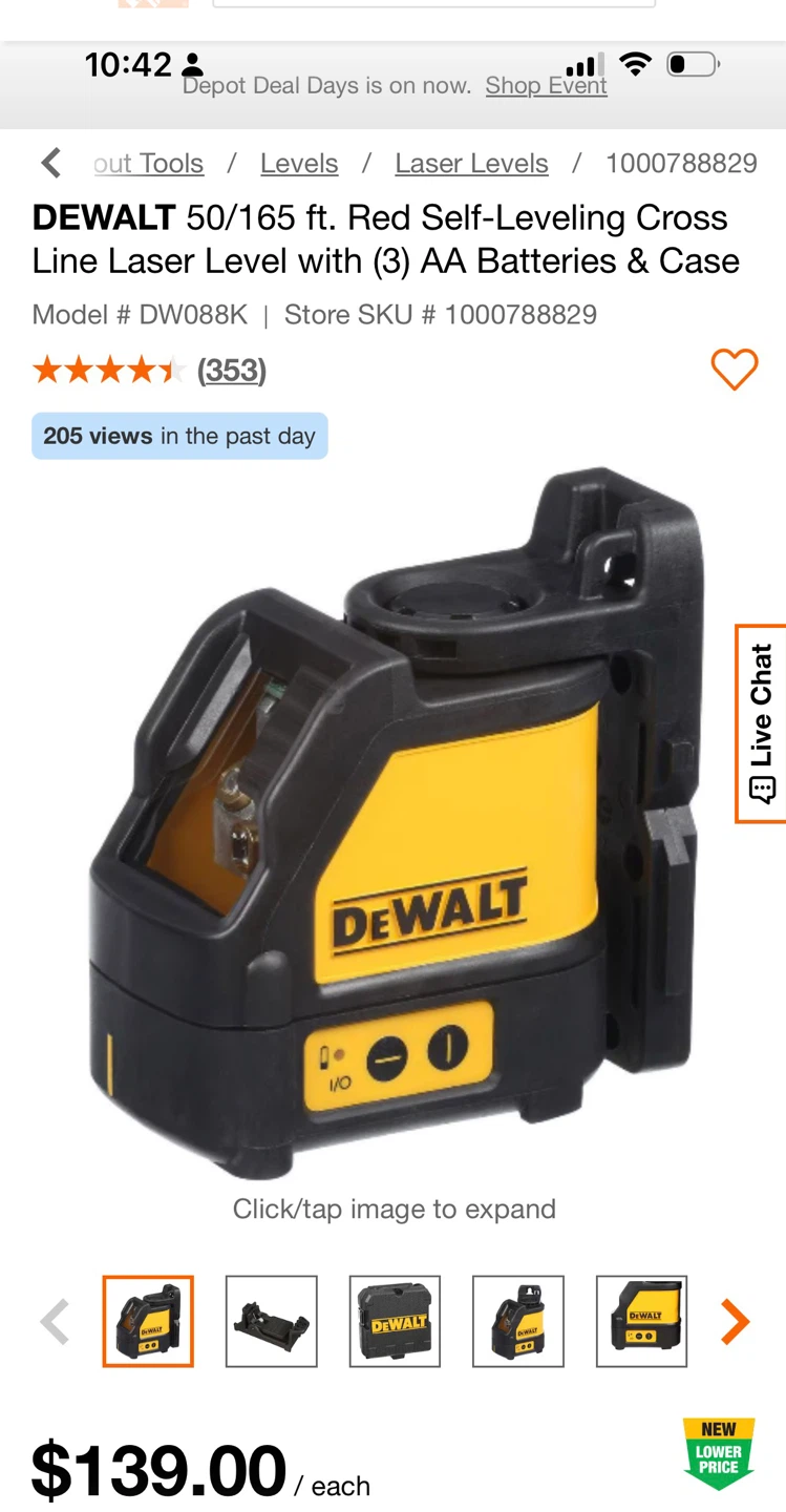 DEWALT DW088 Self-Leveling Cross Line Laser - photo 5
