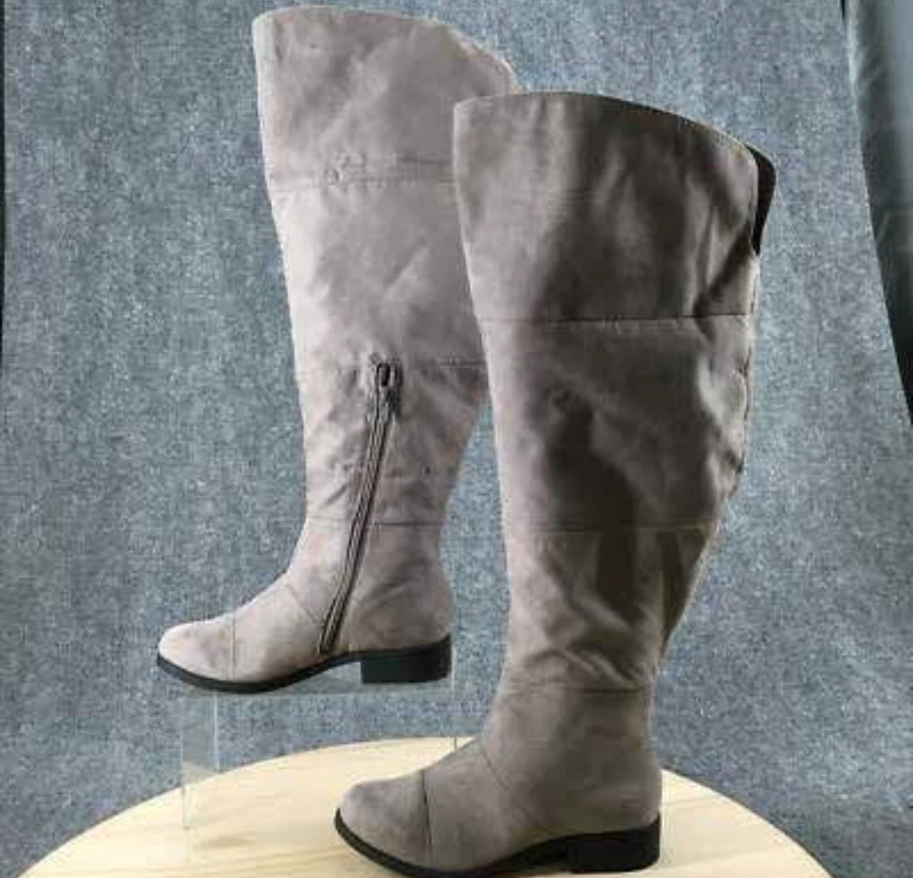American Eagle Grey Suede Over-the-Knee Boots