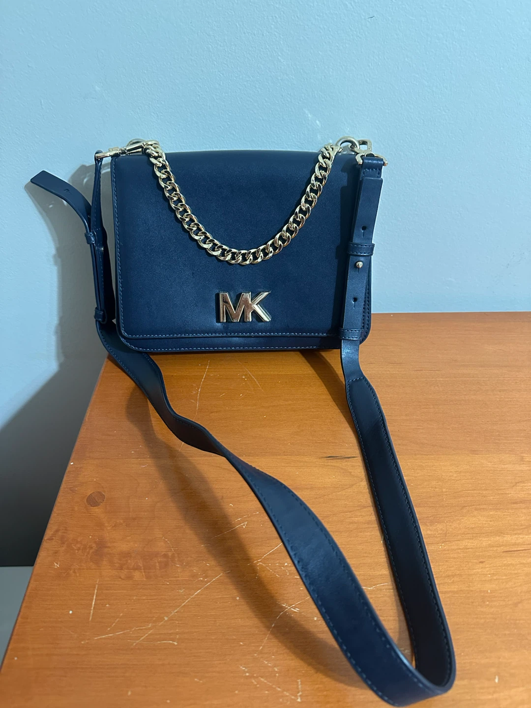 Michael Kors Navy Leather Crossbody Bag