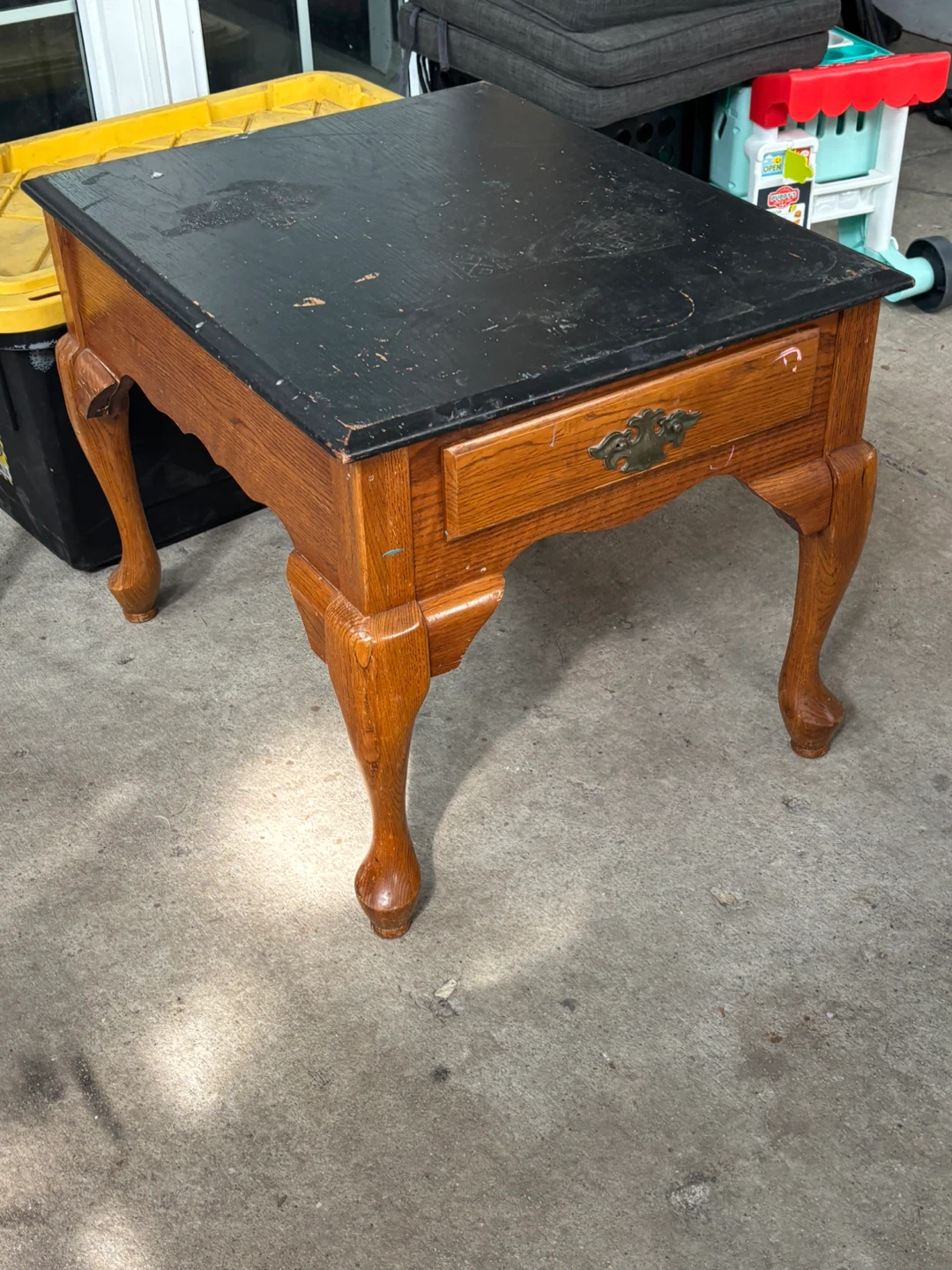 Vintage End Table with Drawer - photo 3
