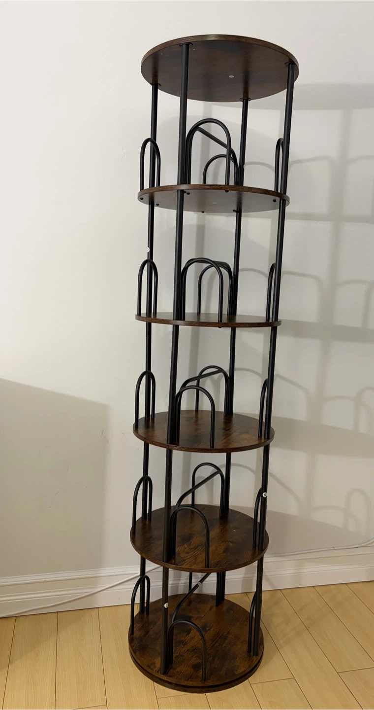 Rustic Brown Rotating Bookshelf - photo 3