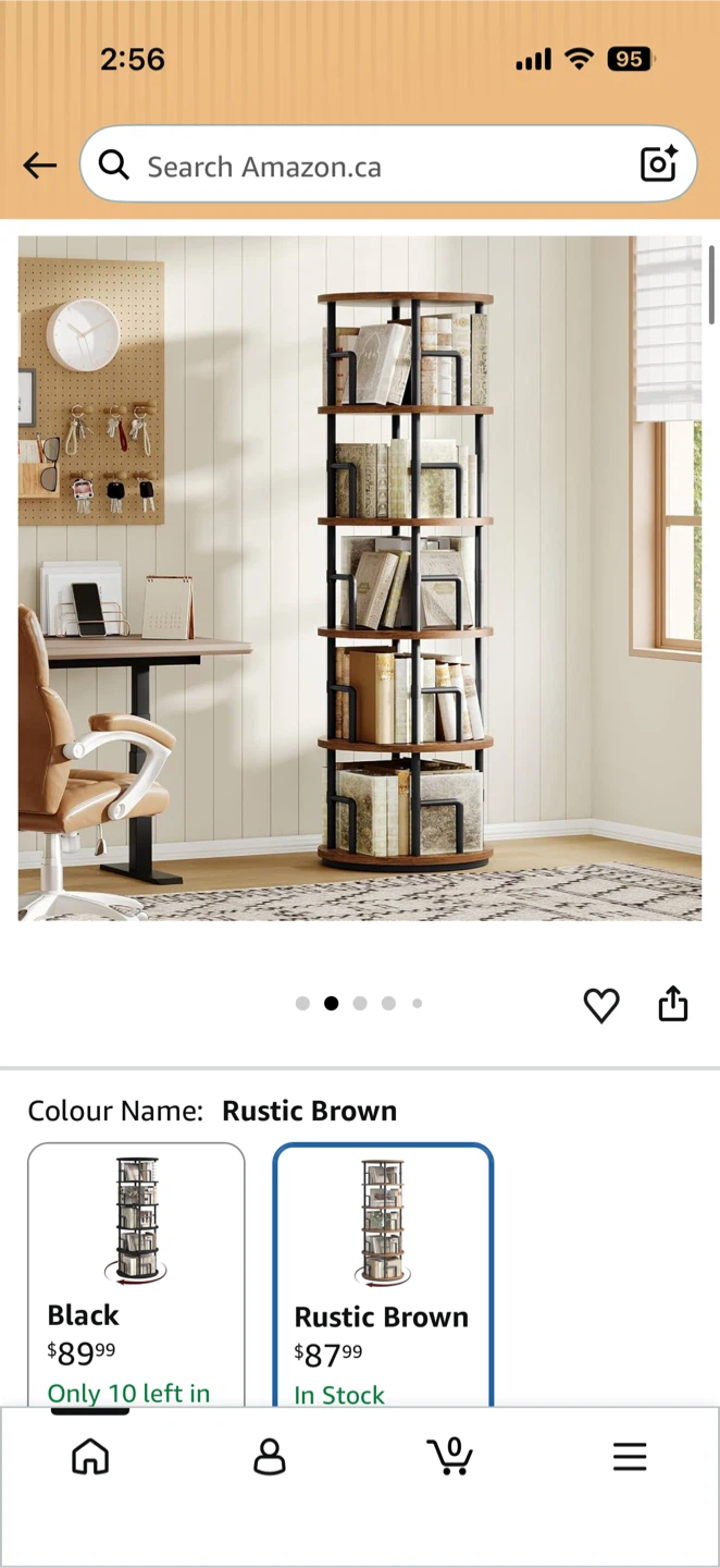 Rustic Brown Rotating Bookshelf - photo 5
