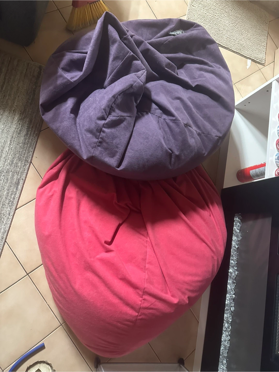 2 Bean Bag Chairs - Purple & Pink