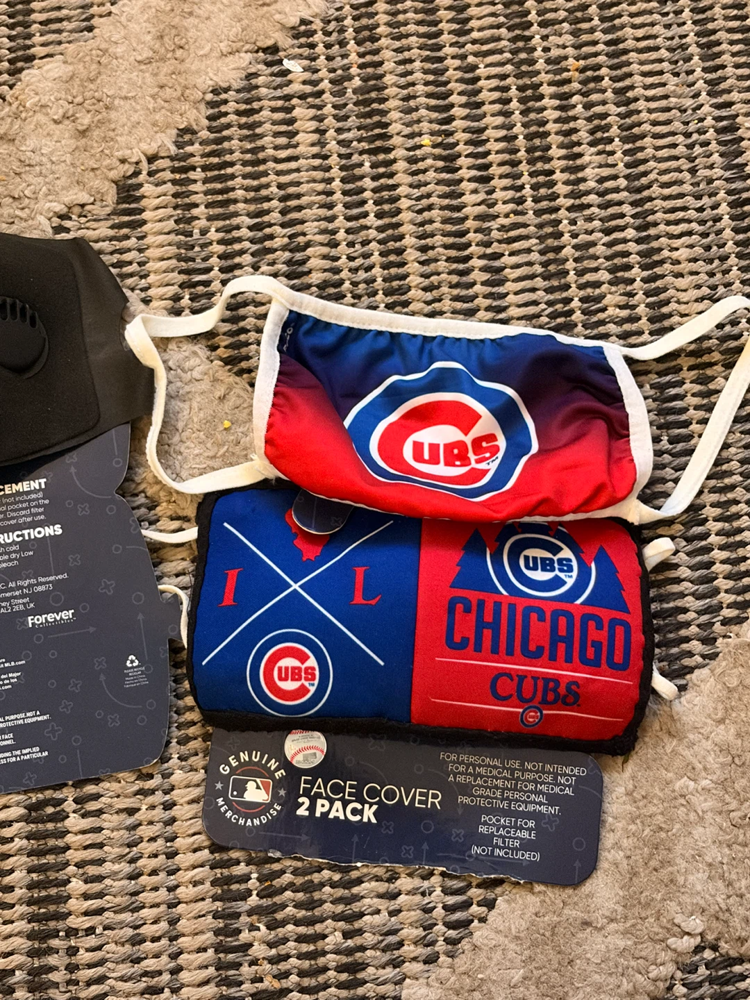 Chicago Cubs Face Cover 2 Pack Plus Black Mask with a Filter - photo 3