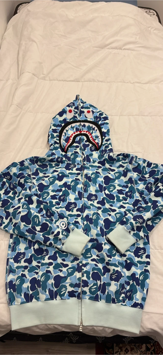 BAPE Blue Camo Shark Full Zip Hoodie