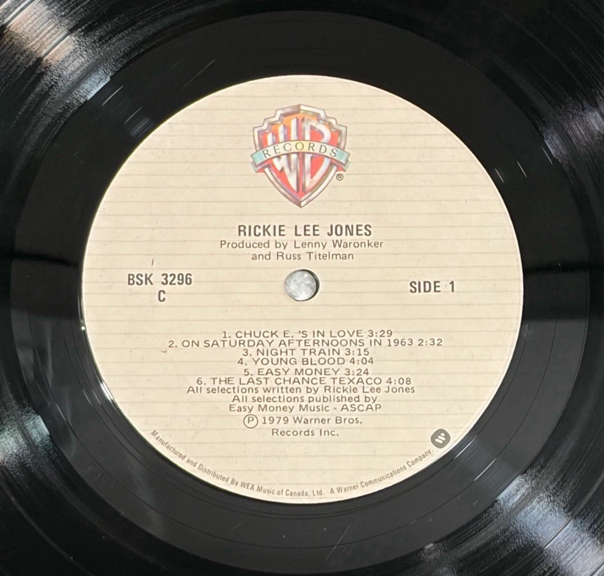 Rickie Lee Jones Self-Titled 1979 🇨🇦 Vinyl Record (BSK 3296) - photo 5