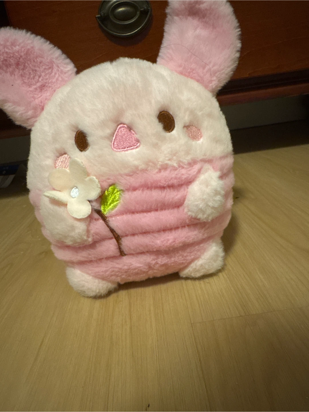 Plush Pink Bunny With Flower - photo 2