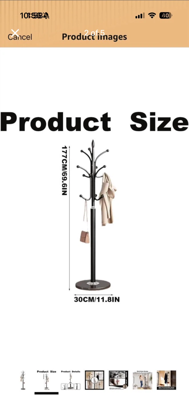 Metal Coat Rack with Hooks - photo 2