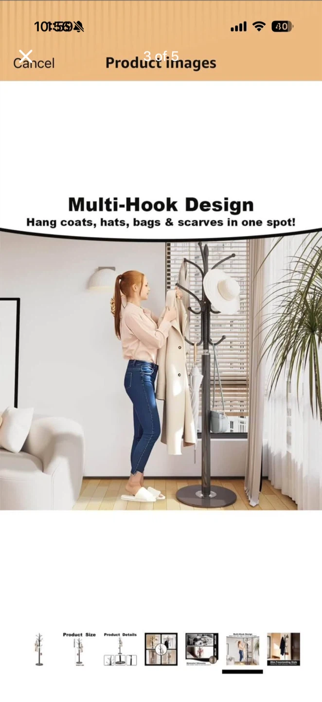 Metal Coat Rack with Hooks - photo 4