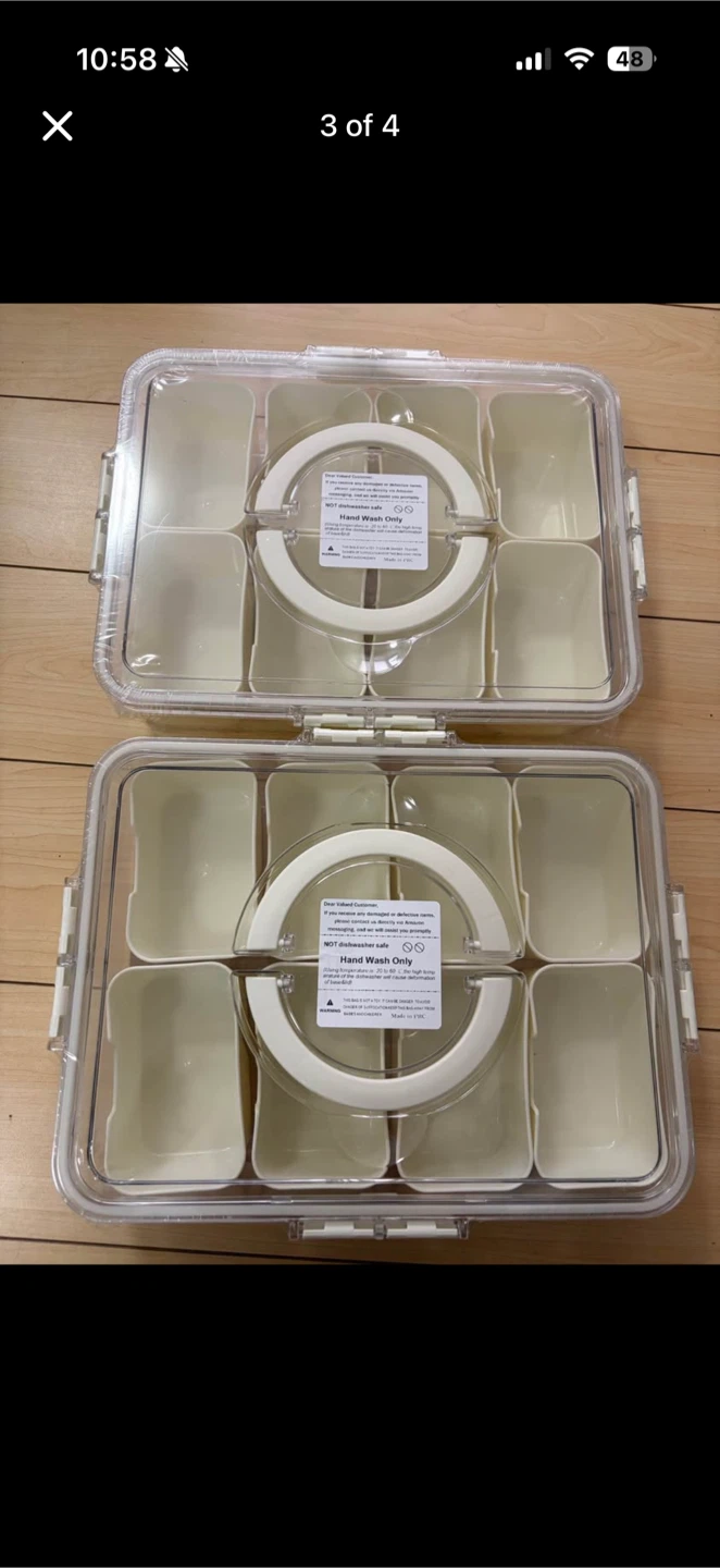 2 Pcs Divided Serving Tray Snack Box Container - photo 3