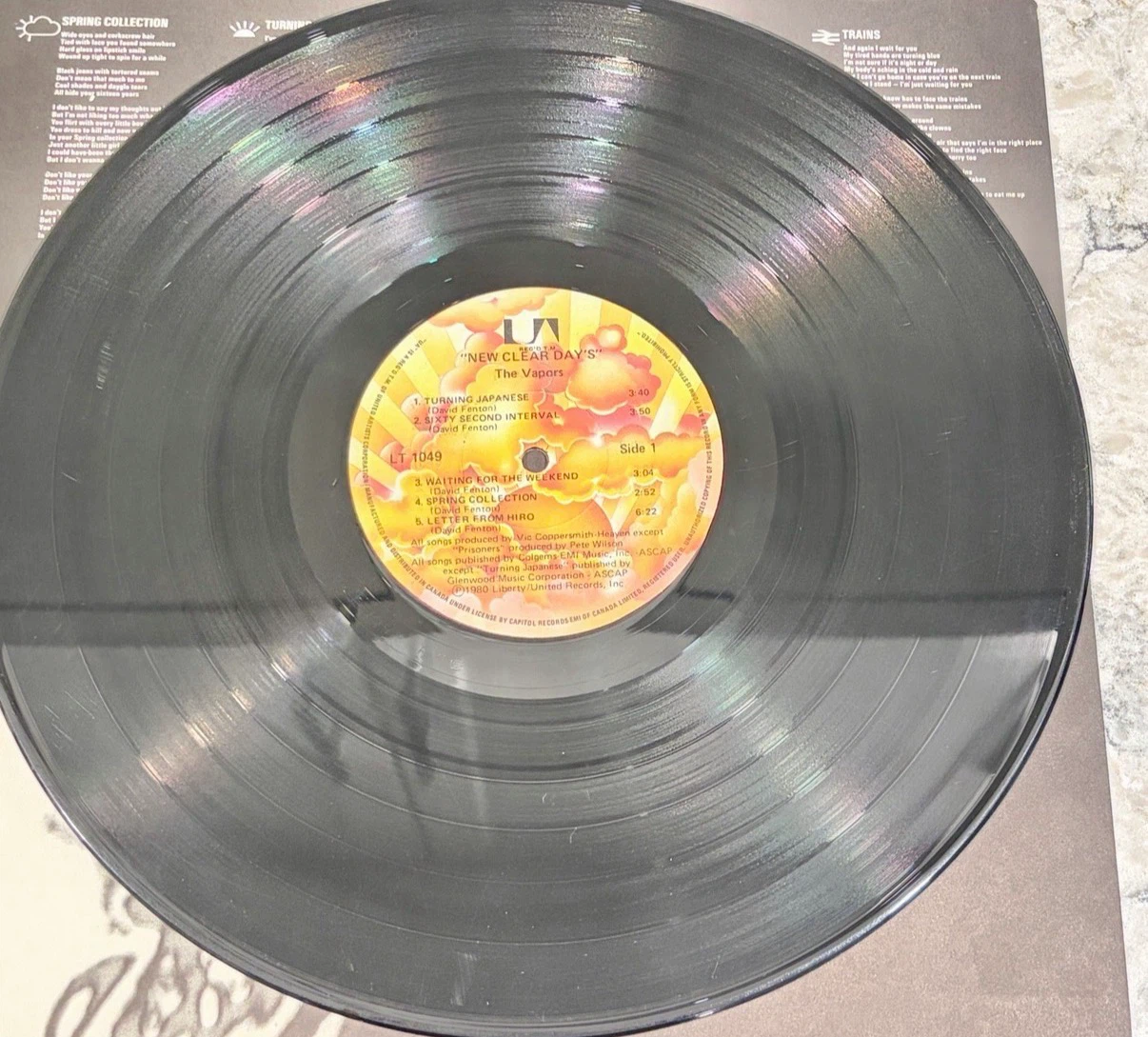 The Vapors New Clear Days LP 1980 🇨🇦 Original (LT-1049) - photo 5
