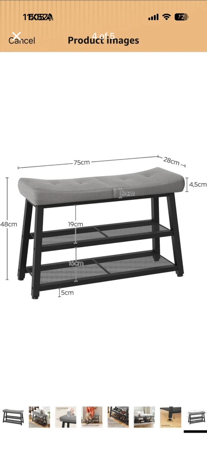 Shoe Bench with Storage - photo 4