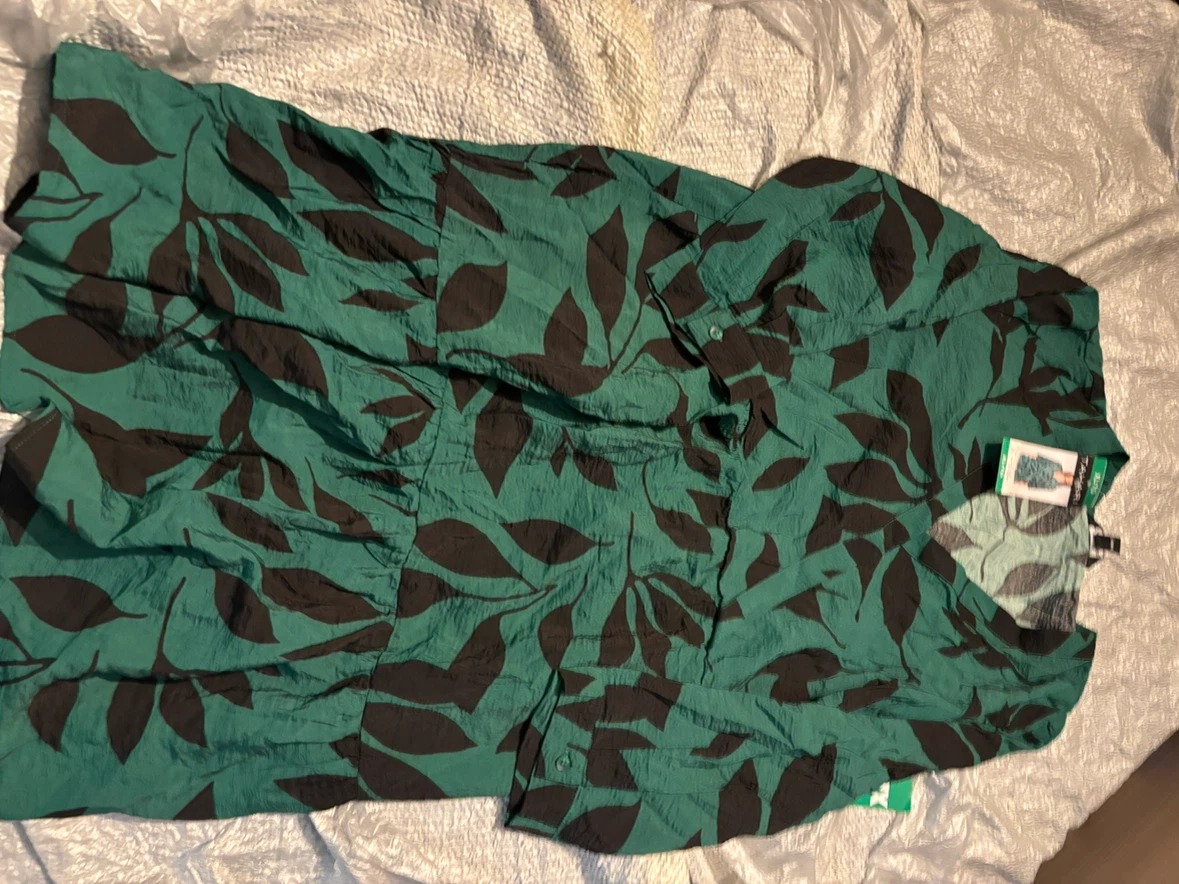 Tahari Green Leaf Print Tunic XL/TG