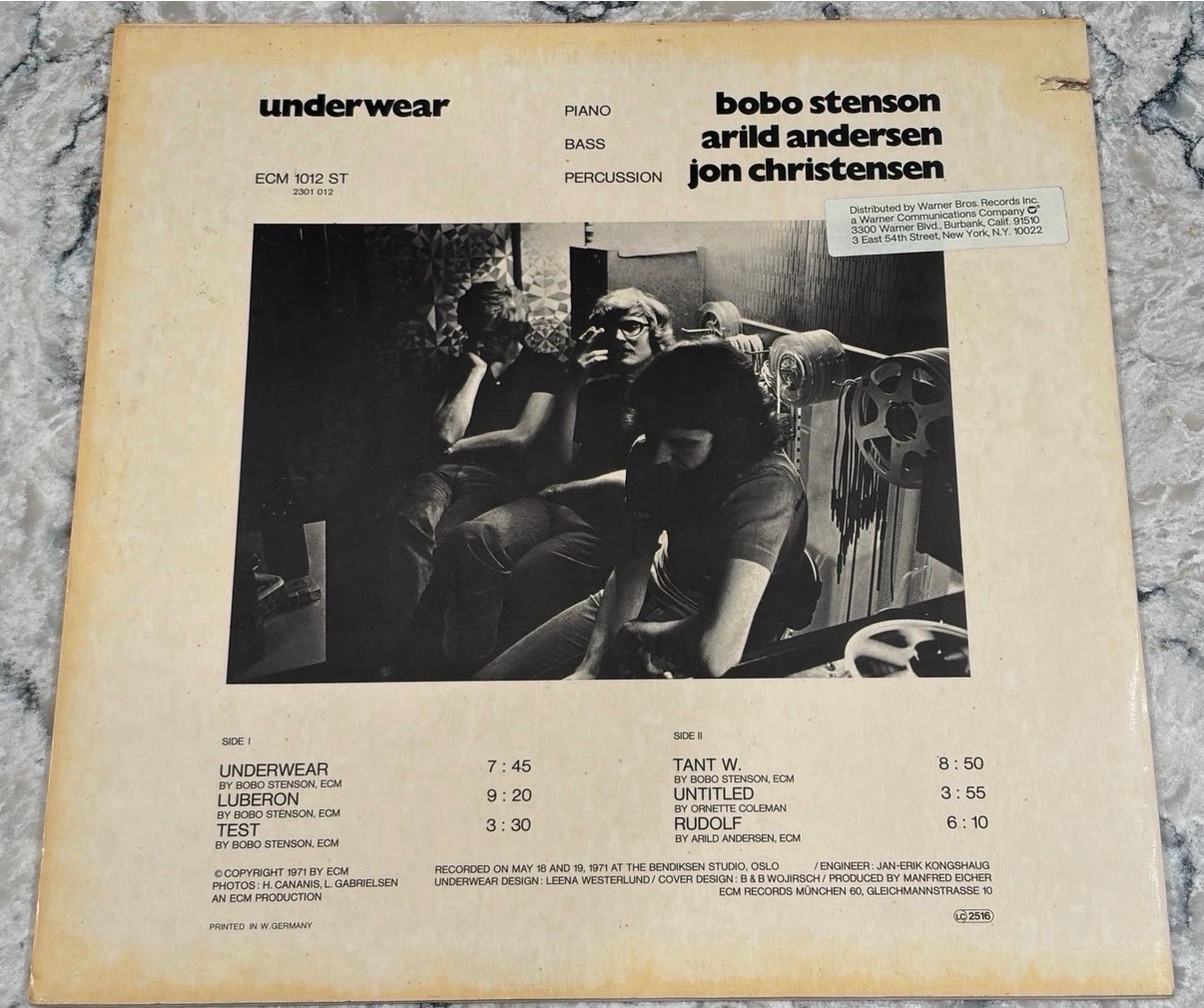Bobo Stenson Arild Andersen Underwear LP ECM 1012 ST - photo 2