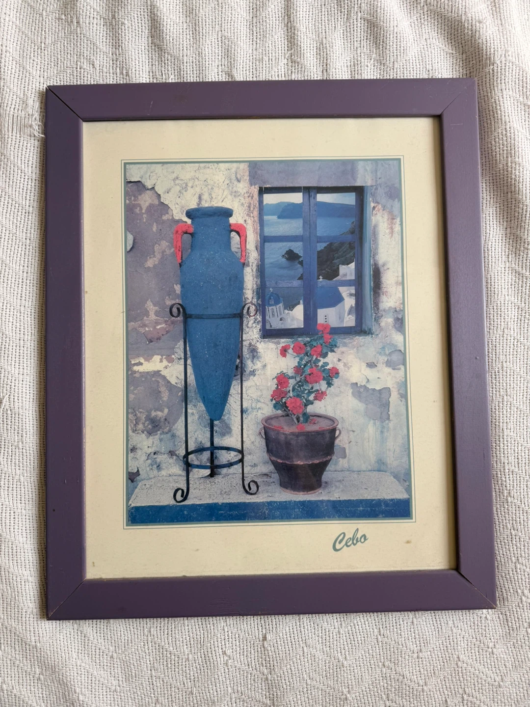 Framed Print "Santorini Dream" by Cebo 19”x23”