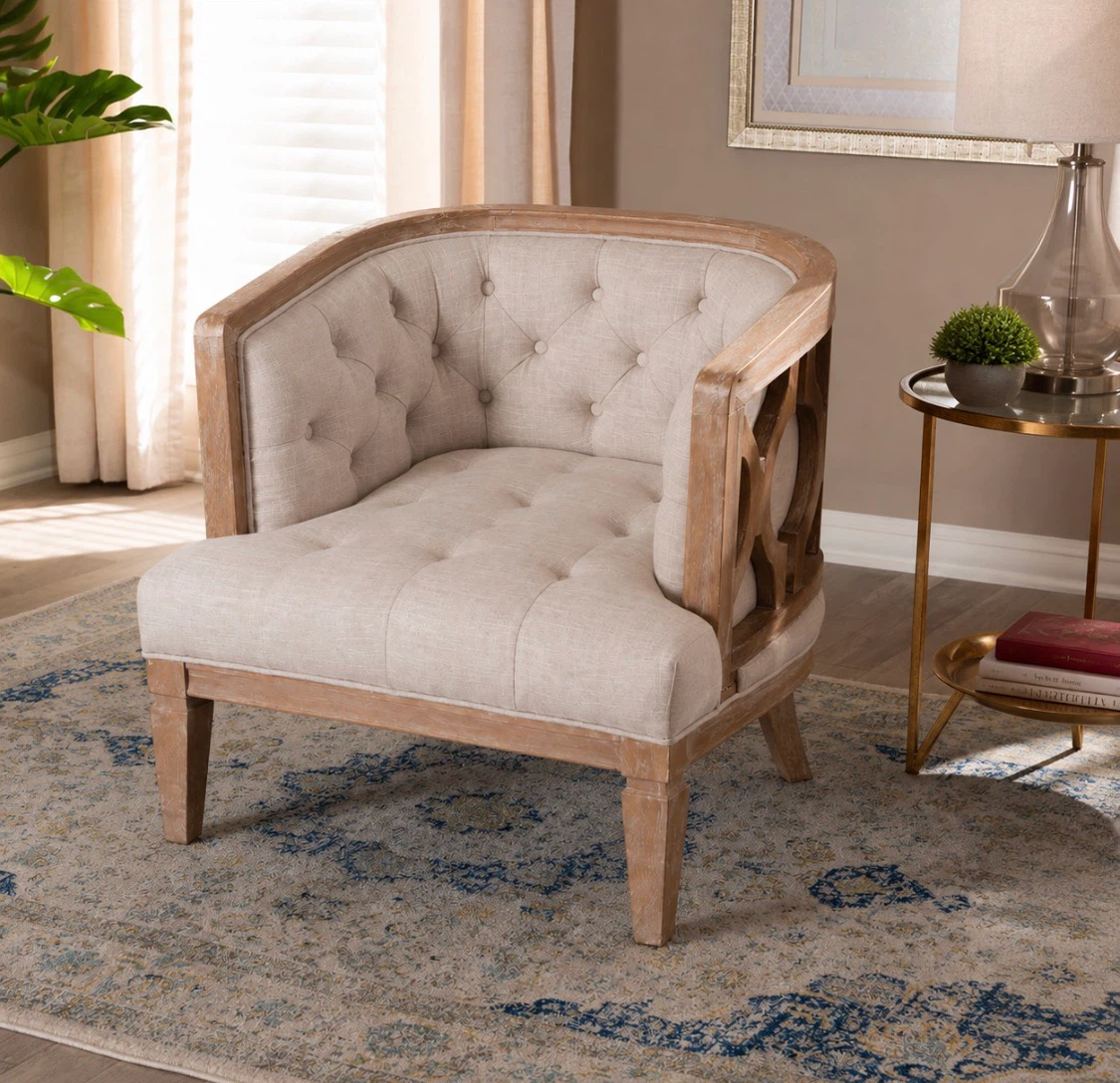 New French Provincial Barrel Chair - photo 3