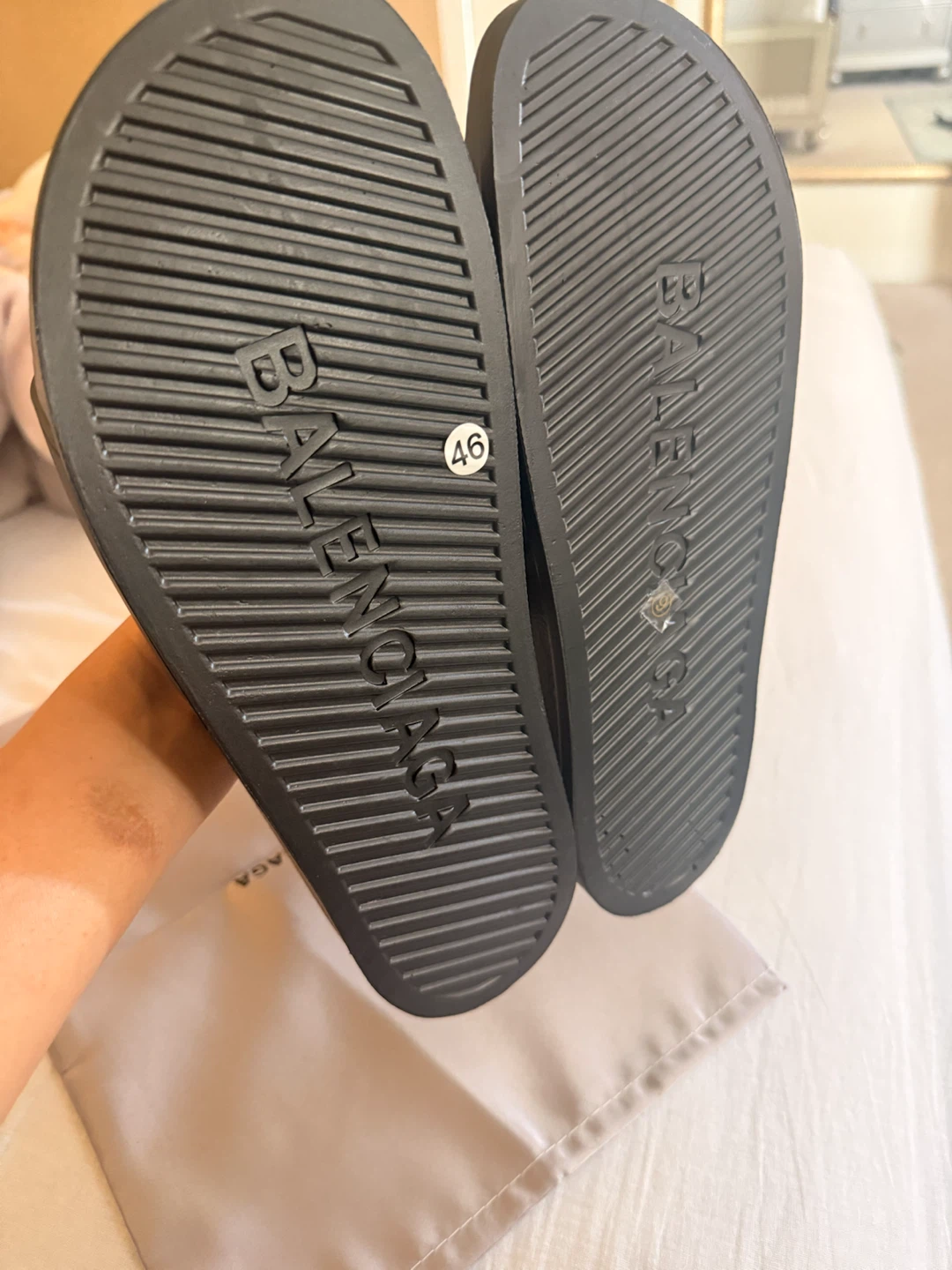 Balenciaga Black Slides Size 10 to 10.5 - photo 2