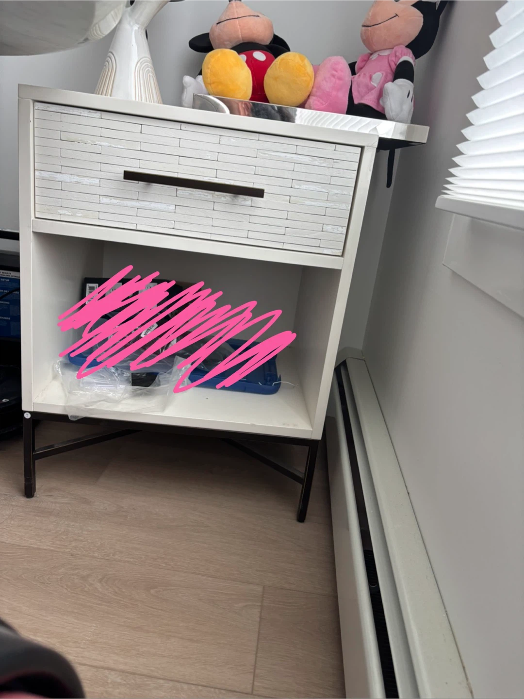 West Elm Wood Tiled Nightstand / Side Table - photo 2