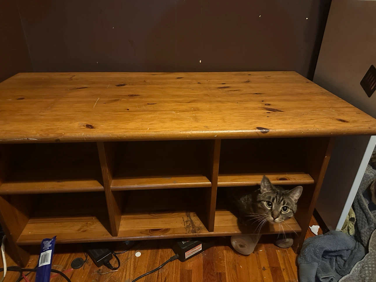 Wooden Console Table with Shelves