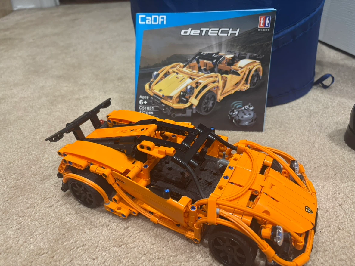 CaDA deTECH Orange Sports Car Building LEGO Set