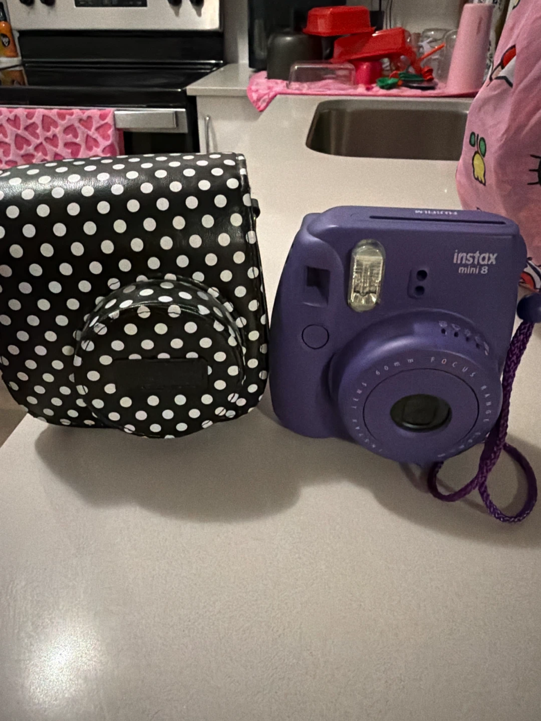 Fujifilm Instax Mini 8 Camera with Polka Dot Case