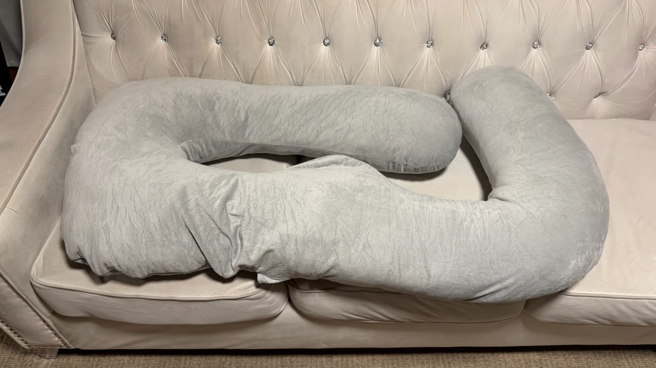 Light Grey C-Shaped Nursing Pillow