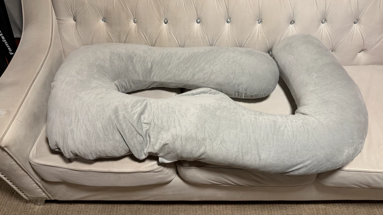 Light Grey C-Shaped Nursing Pillow - photo 2
