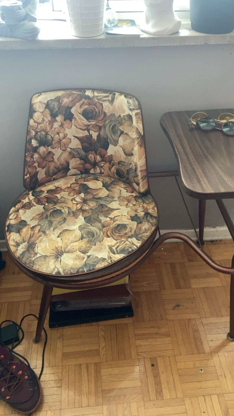 Retro Floral Accent gossip Chair - photo 3