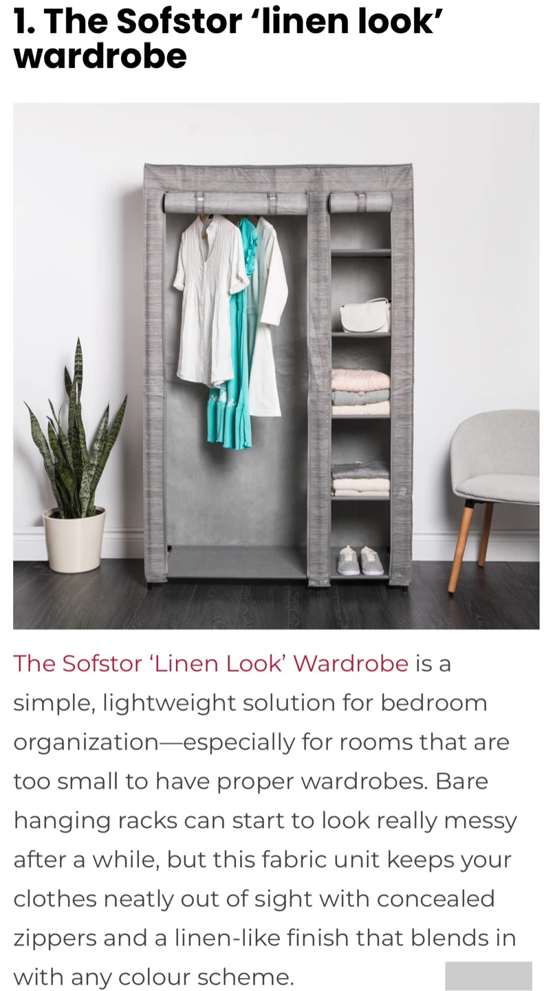Sofstor 'Linen Look' Fabric Wardrobe