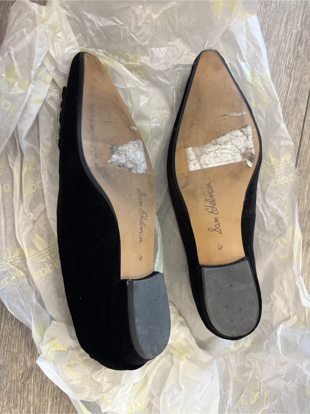Sam Edelman Black Velvet Pointed Flats with Embellished Buckle - photo 3