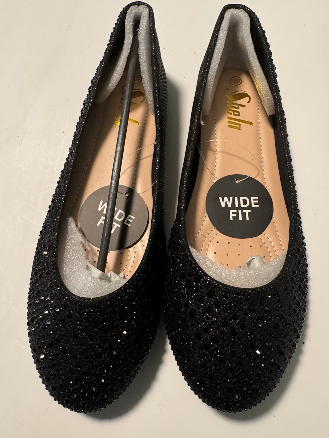 Shein Black Glitter Ballet Flats Wide Fit - photo 2