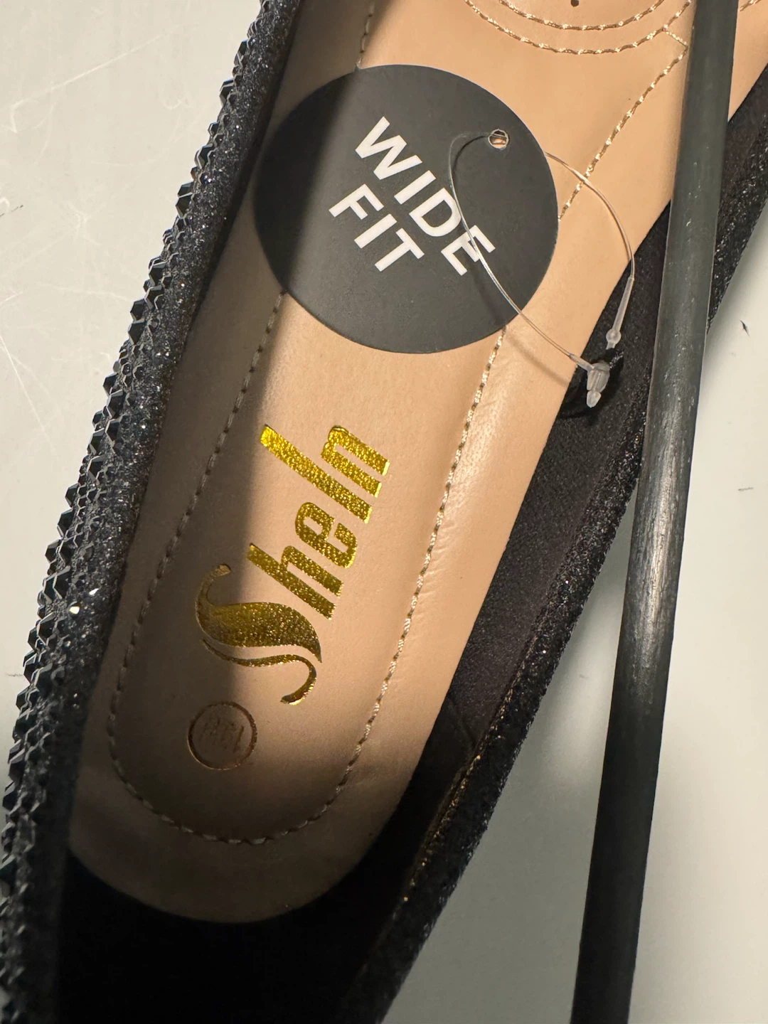 Shein Black Glitter Ballet Flats Wide Fit - photo 3