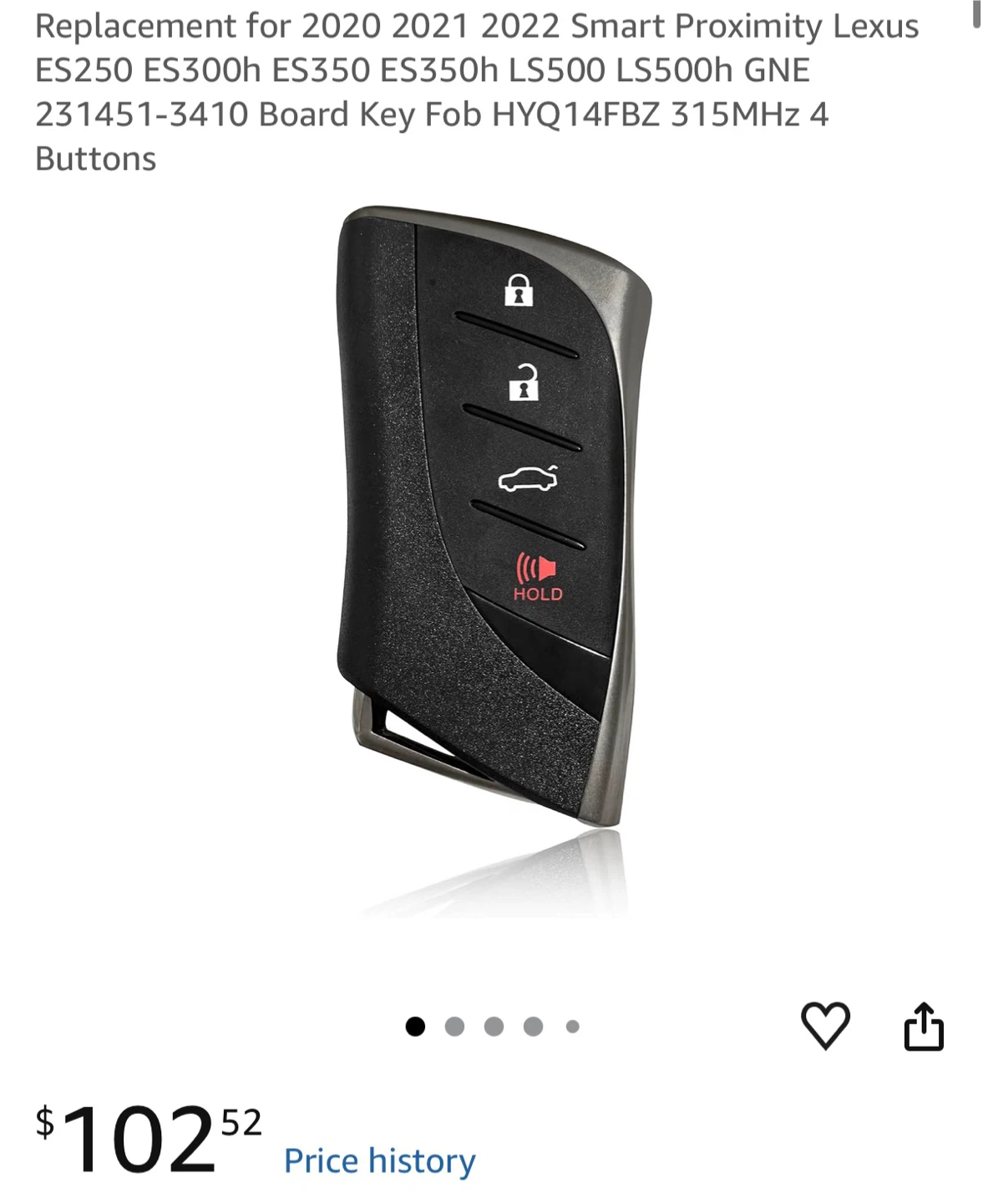 Lexus Smart Key Fob - photo 3