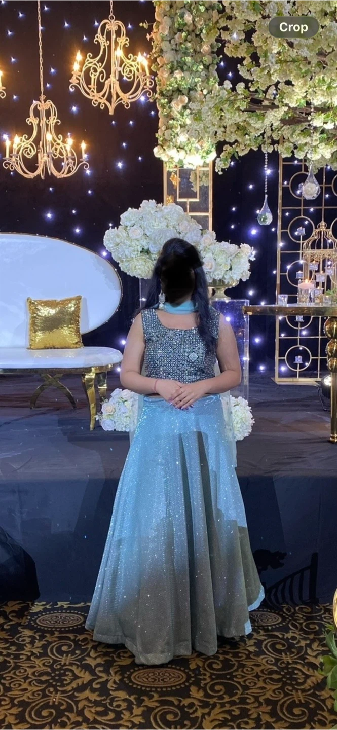 Stunning Blue/Silver Sparkle Lehenga – Worn Once