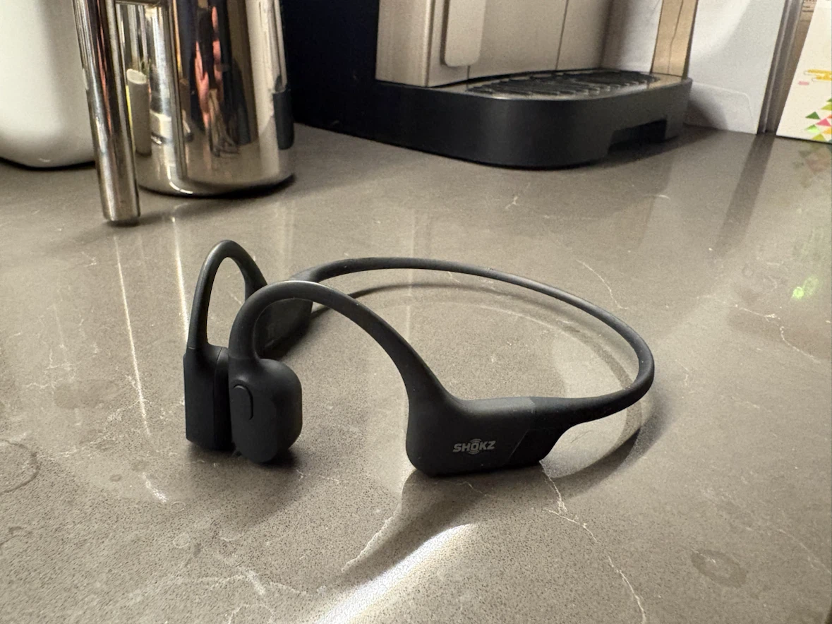 SHOKZ OpenRun Bone Conduction Headphones, Black, USB-C Charging