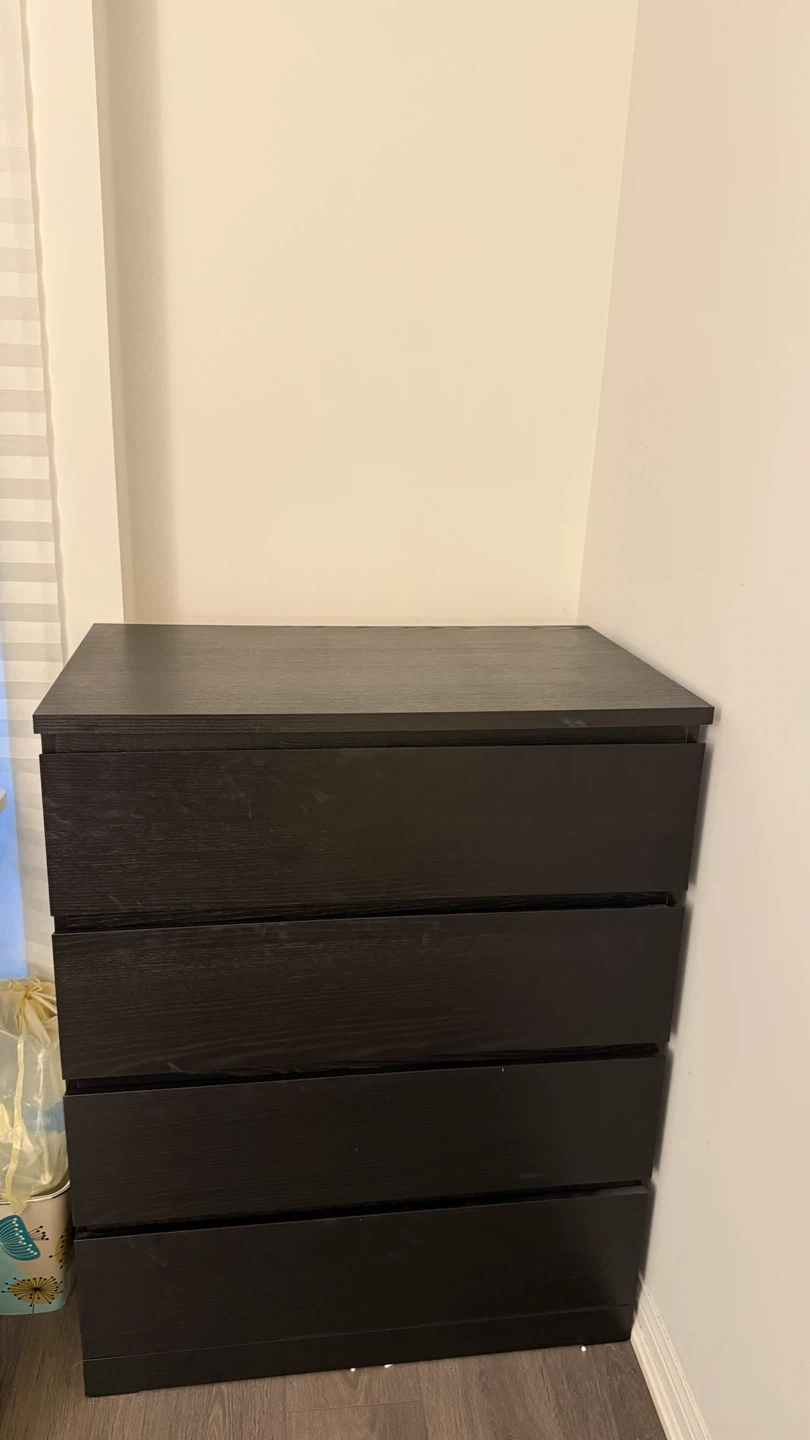 Dark Wood Dresser with 4 Drawers