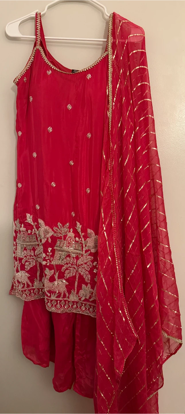 Pink dress with Dupatta