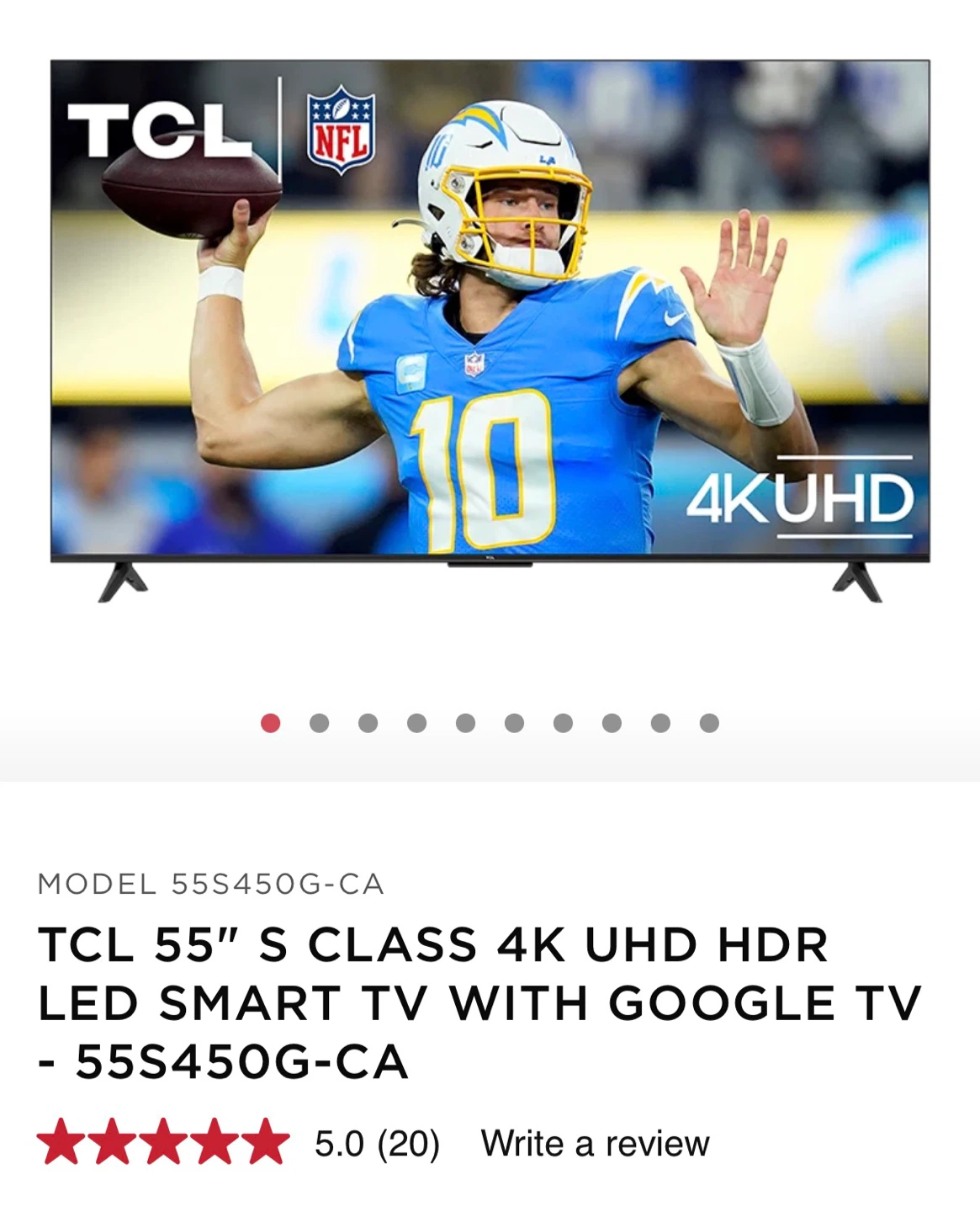 TCL 55" S Class 4K UHD HDR LED Smart TV with Google TV - photo 3