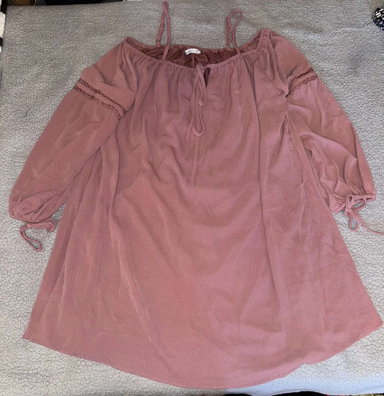 Bluenotes Brownish Pink Cold Shoulder Tunic Top
