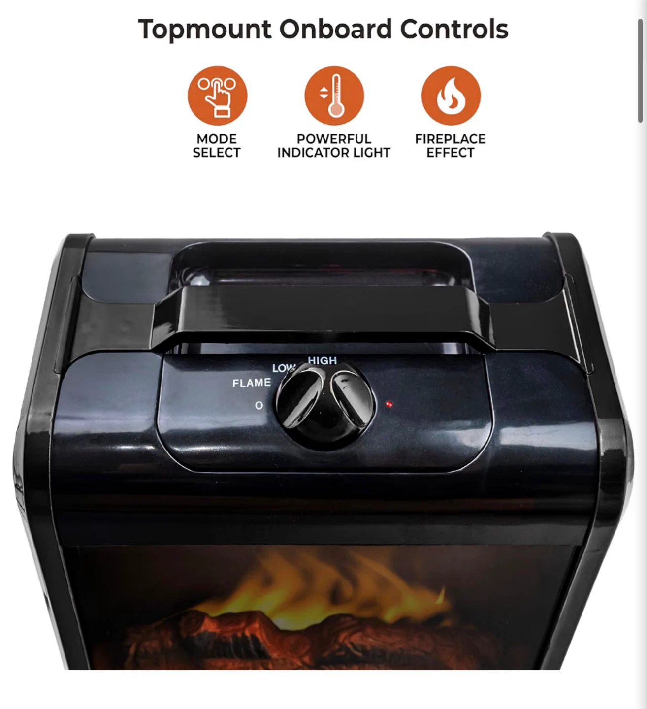 Comfort Zone Electric Fireplace Heater - photo 3