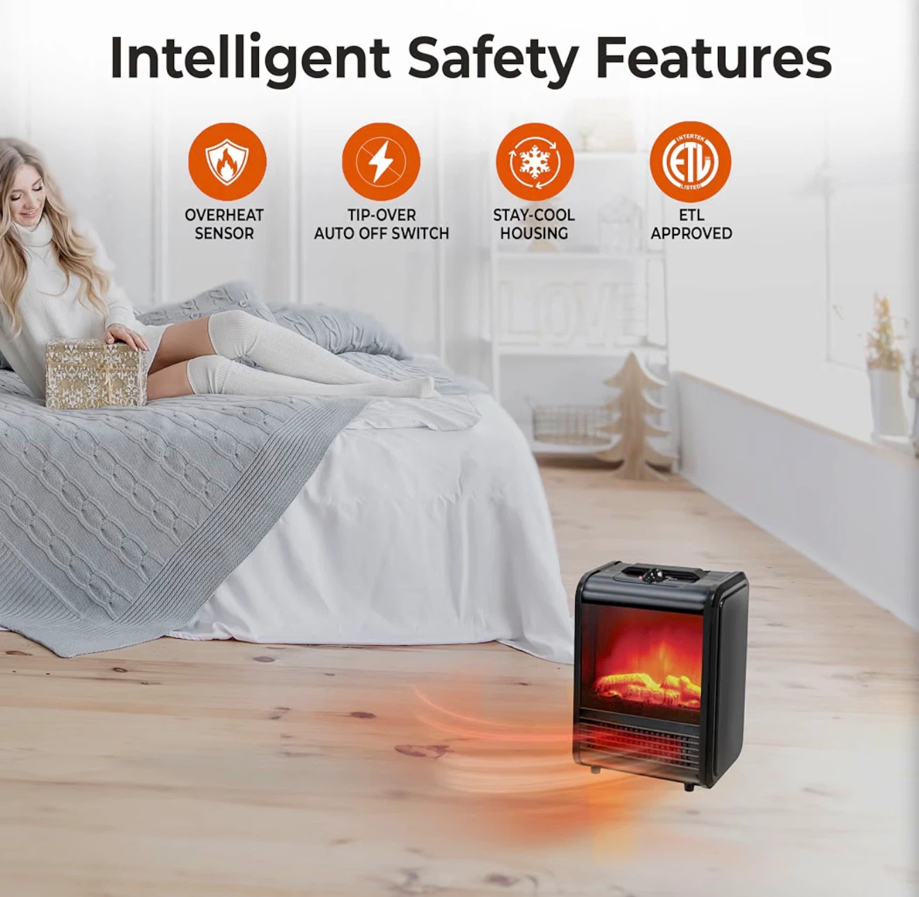 Comfort Zone Electric Fireplace Heater - photo 4