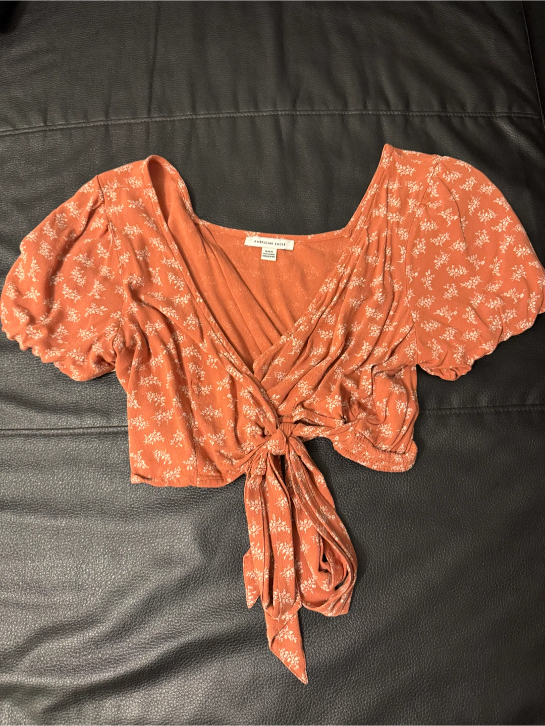American Eagle Floral Wrap Crop Top - M