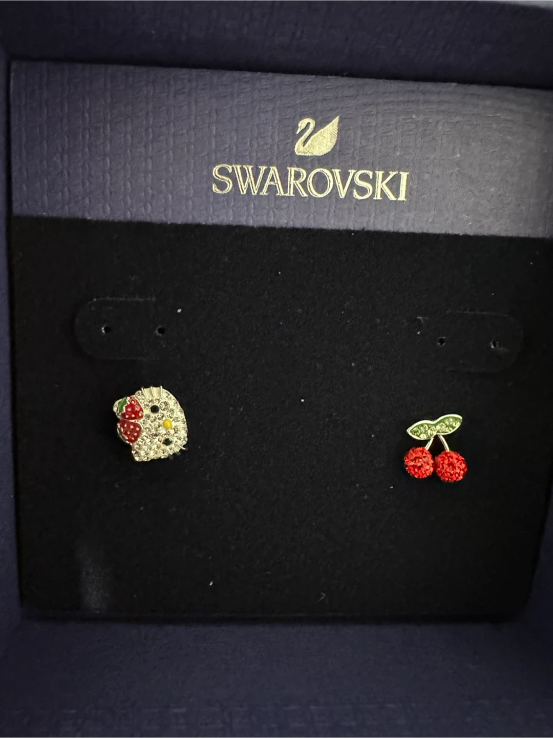 Swarovski Hello Kitty & Cherry Earrings