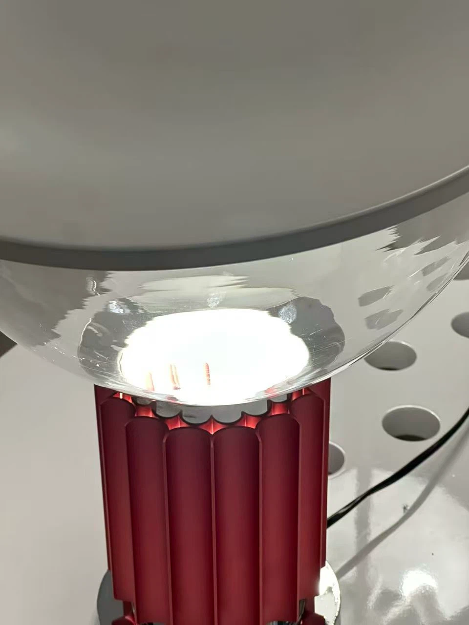 Red Fluted Base Table Lamp - photo 2