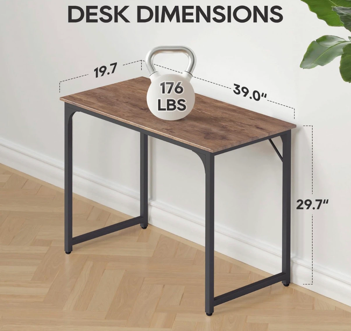Wooden Top Desk with Metal Frame - photo 2