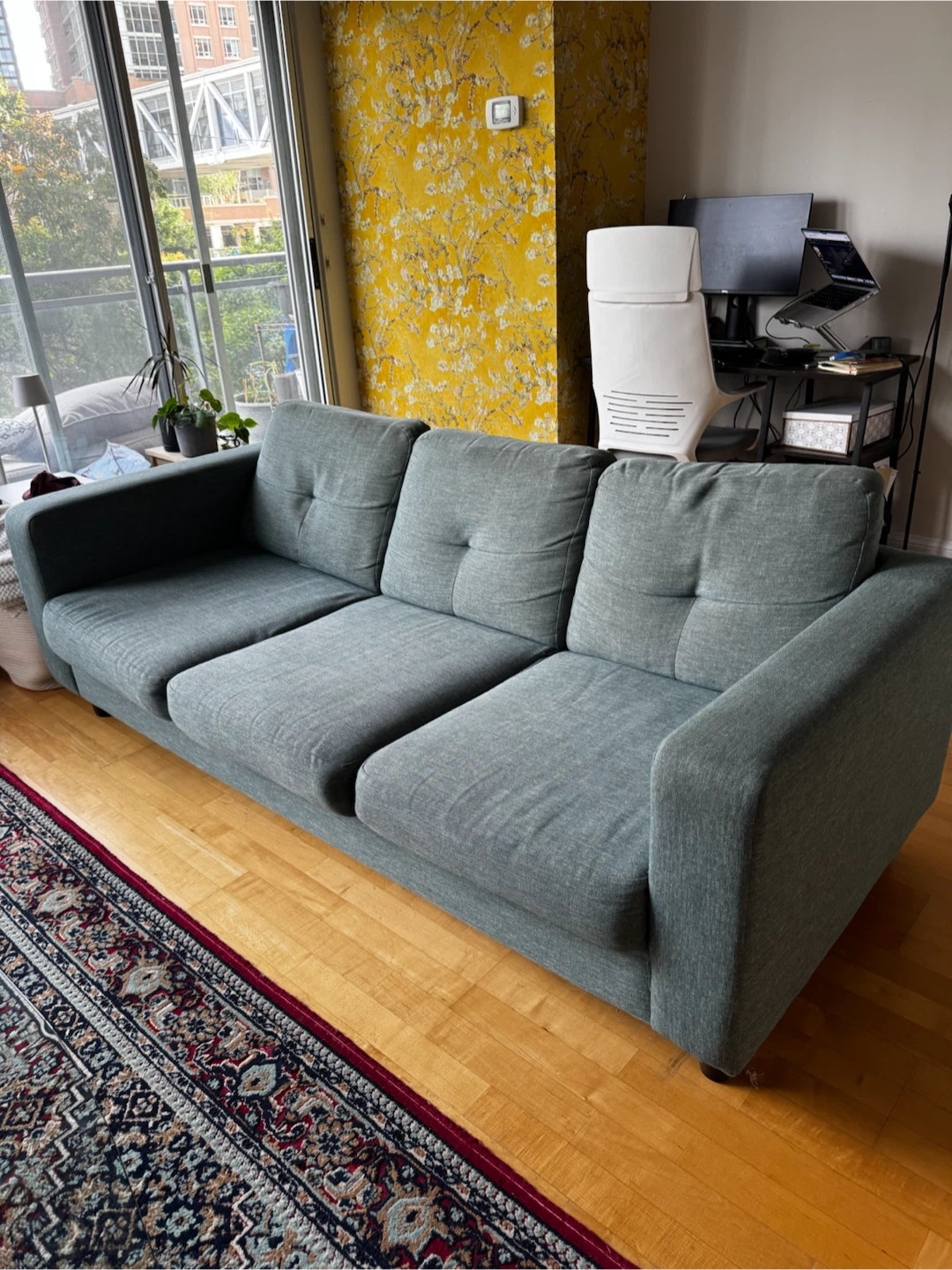 EQ3 3-Seater Sofa – Blue/Grey