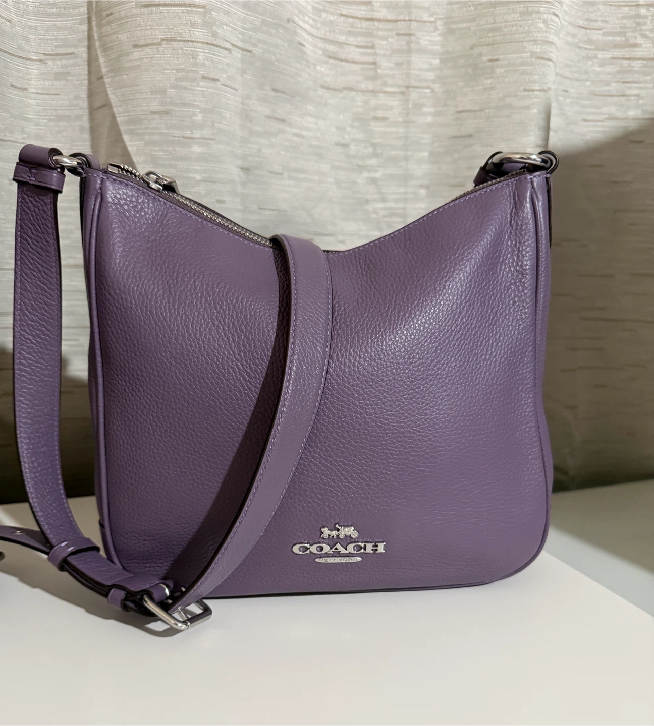 Coach New York Purple Leather Shoulder Bag