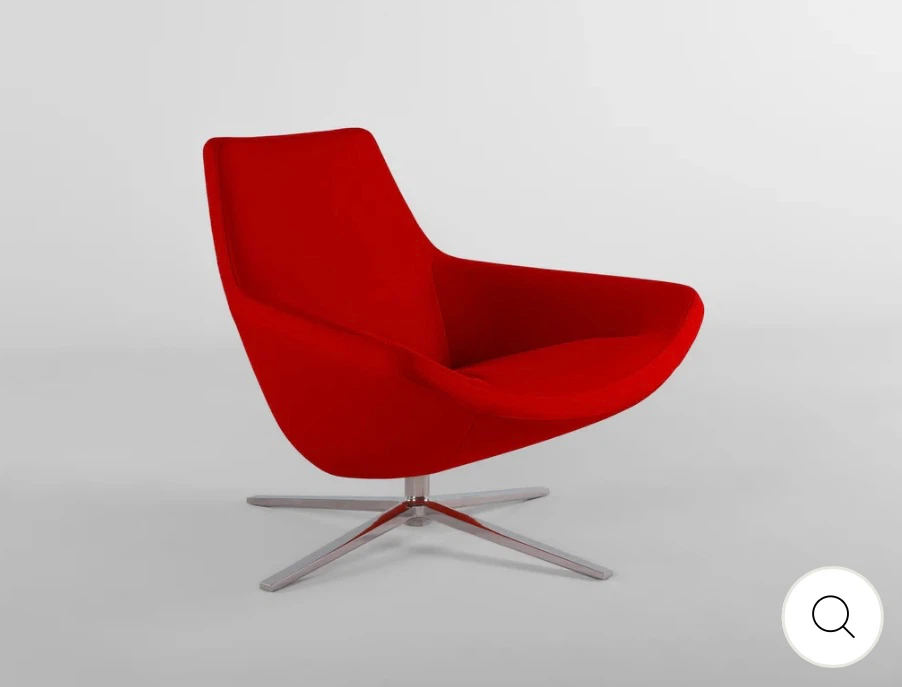 B&B Italia Red Swivel Armchair
