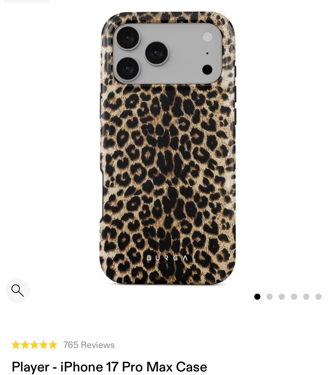 Burga iPhone 17 Pro Max Leopard Print Case
